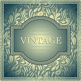 歐式花紋請柬封面矢量素材