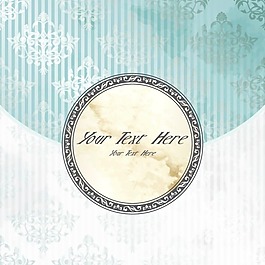 矢量歐式淡雅花紋圓形背景