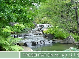 高山流水自然PPT模板