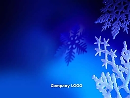 蓝色梦幻雪花背景PPT模板