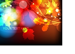 矢量楓葉光暈夢幻背景