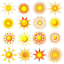 太陽主題設計矢量圖