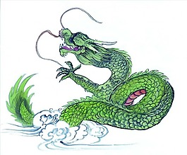 龍手繪水墨畫