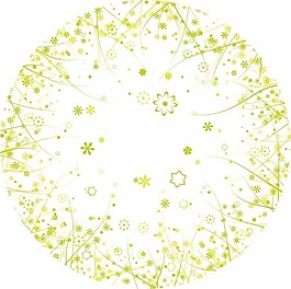 花紋組成的圓形圖案矢量素材