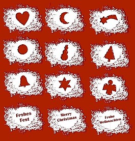 精致圣誕節(jié)圖案矢量素材