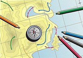 矢量鉛筆地圖素材設(shè)計(jì)
