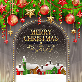 矢量圣誕華麗彩球圖片背景