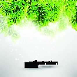 矢量生機綠葉素材背景