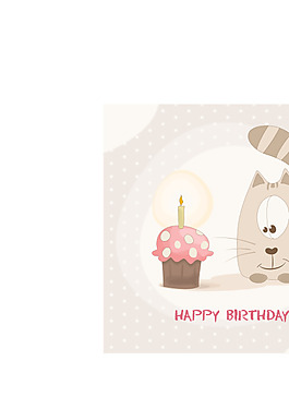 矢量素雅可愛生日賀卡圖片