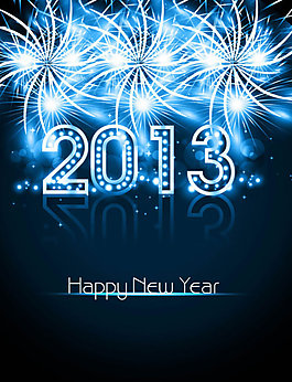 星光璀璨新年賀卡矢量圖
