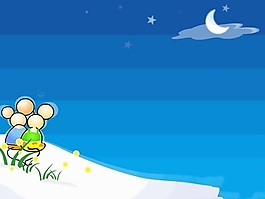 卡通夜色動態PPT模板