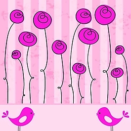 矢量手繪線稿花紋插畫素材