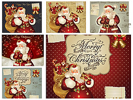 經(jīng)典圣誕老人賀卡矢量圖