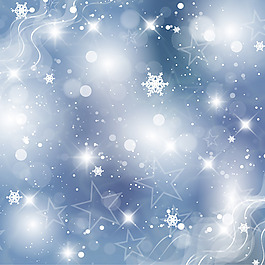 矢量藍(lán)色光暈雪花素材圖片