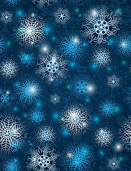矢量冬季藍色雪花背景素材