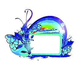 矢量絢麗花紋邊框素材