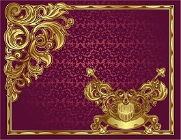 金色花紋圖案矢量圖