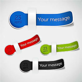 矢量彩色創意折紙標簽圖片