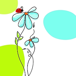 矢量線描花草植物圖片素材