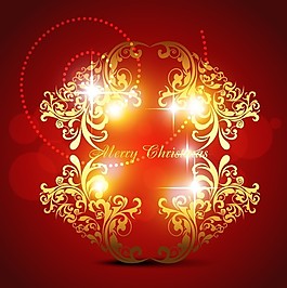 矢量古典炫麗圣誕光芒背景素材