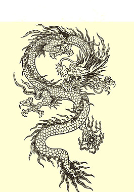 矢量中国龙图案素材