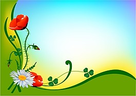 矢量賀卡背景鮮花圖片