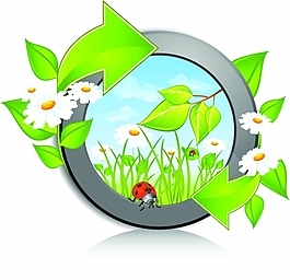 矢量精美鮮花綠葉背景圖片