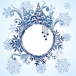 藍色圣誕節(jié)雪花背景矢量素材