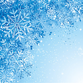 矢量圣誕雪花藍色花紋素材