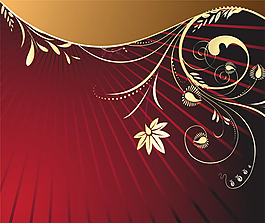 矢量金色花邊花紋素材