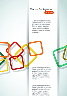 矢量絢彩抽象方框線條素材