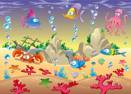 矢量卡通生物背景圖片素材