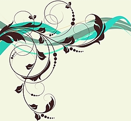 矢量線條植物插圖素材