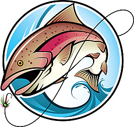 矢量釣魚手繪圖片素材