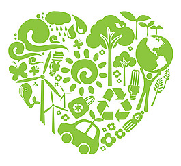 矢量環保綠色心形圖片素材