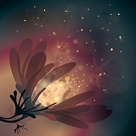 夢(mèng)幻花卉背景矢量素材