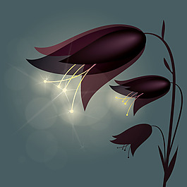 矢量夢(mèng)幻花卉光暈背景素材