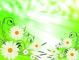 矢量清新花卉光暈背景素材