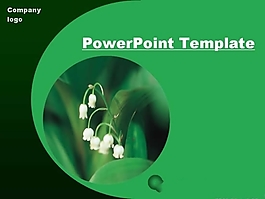 綠色花卉背景PPT模板