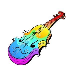 矢量彩色小提琴插画素材