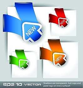 矢量網(wǎng)頁(yè)標(biāo)簽彩色素材