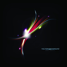 矢量動感彩色流光素材