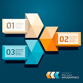 矢量創意箭頭標簽數字素材