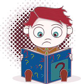 矢量可愛人物看書圖片