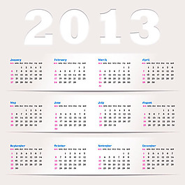 簡(jiǎn)潔2013年日歷