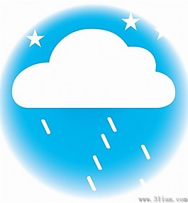 藍色背景小雨圖標