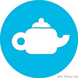 蓝色茶壶图标素材