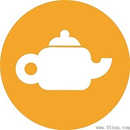 橙色茶壶图标素材