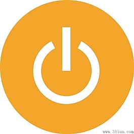 橙色關機標志圖標