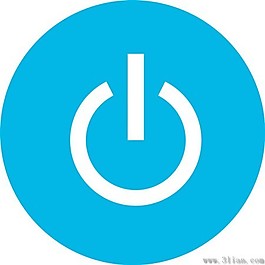 深藍色關機標志圖標素材